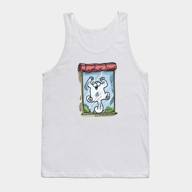 Simons Cat And The Window Funny Tank Top by devanpm